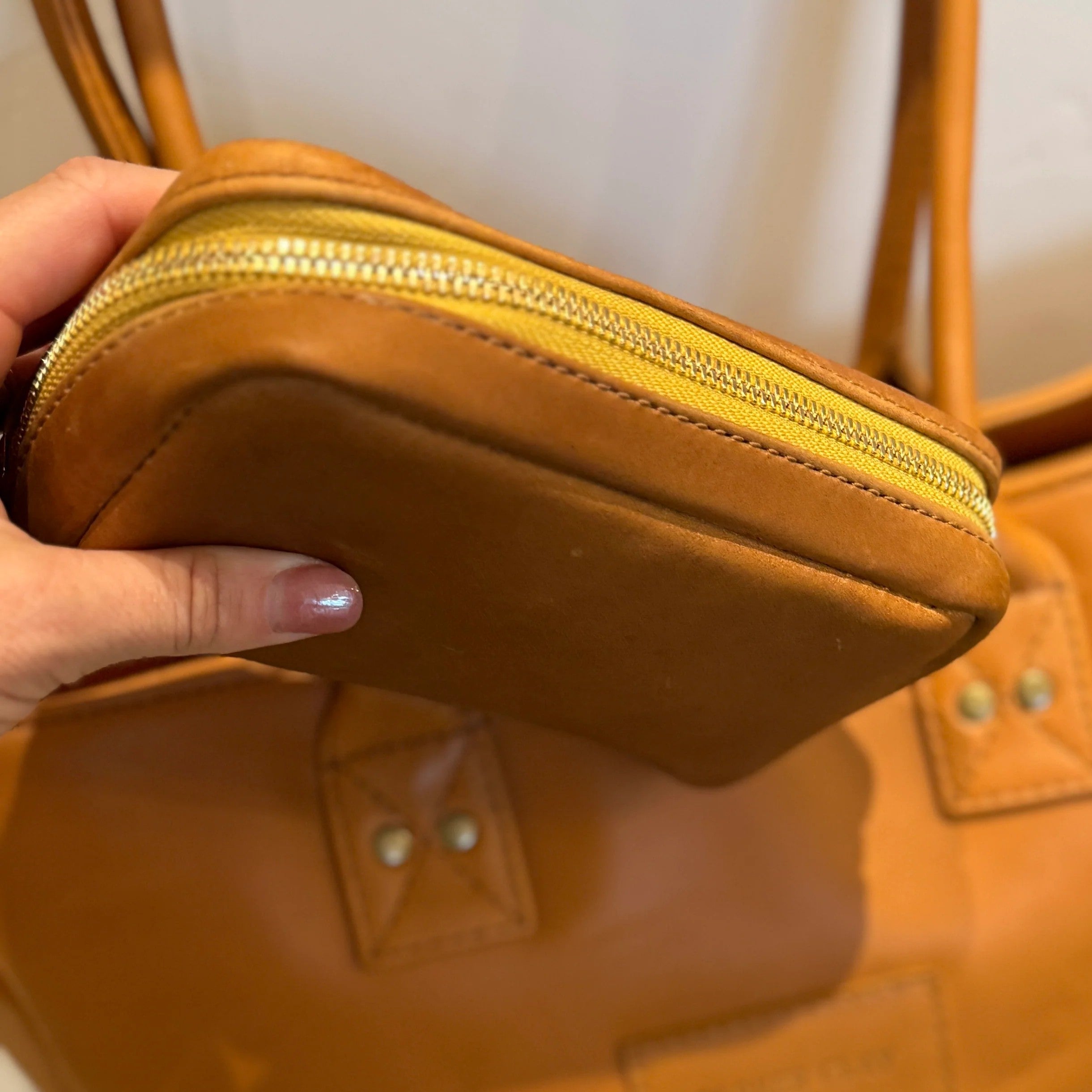 Full Grain Leather Small Zipper Utility Pouch