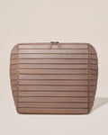 Rigid Horizontal Stripe Foldable Large Travel Makeup Bag