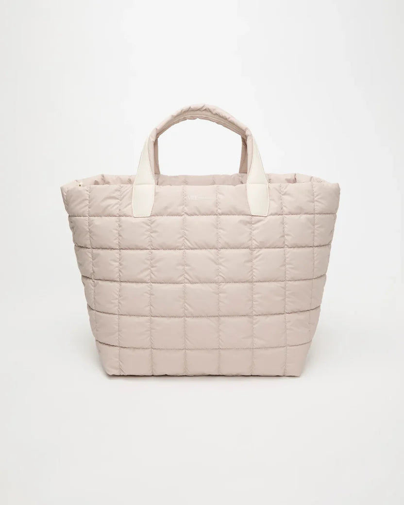 Quilted Puffy Nylon Large Weekender Travel Tote Bag