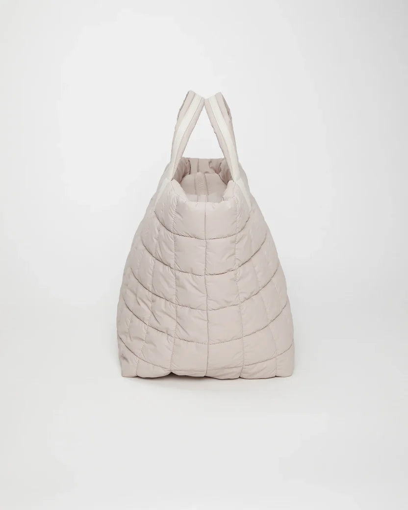 Quilted Puffy Nylon Large Weekender Travel Tote Bag